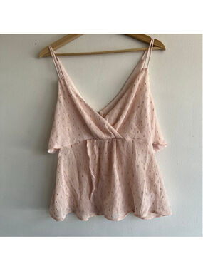 EXPRESS Pink Gold Metallic Cami Top L